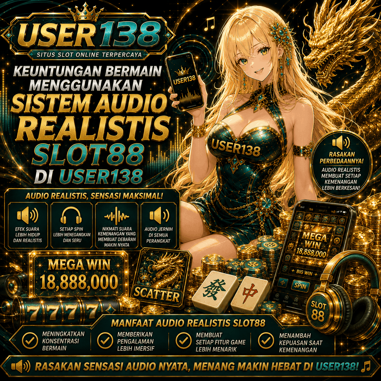 Keuntungan Bermain Menggunakan Sistem Audio Realistis Slot88 di User138